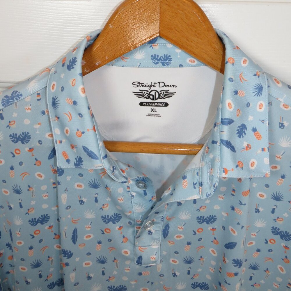 Straight Down Performance Polo Tropical Drinks Ao… - image 6